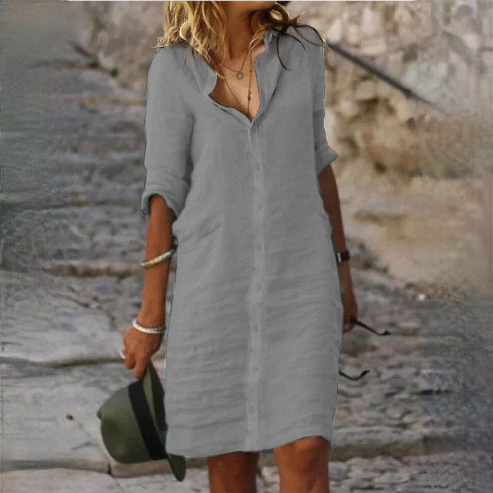 ND | Lockeres Hemdkleid mit Reversknopf