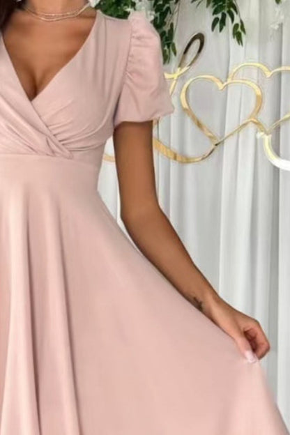 EP | Surplice Robe midi à manches bouffantes