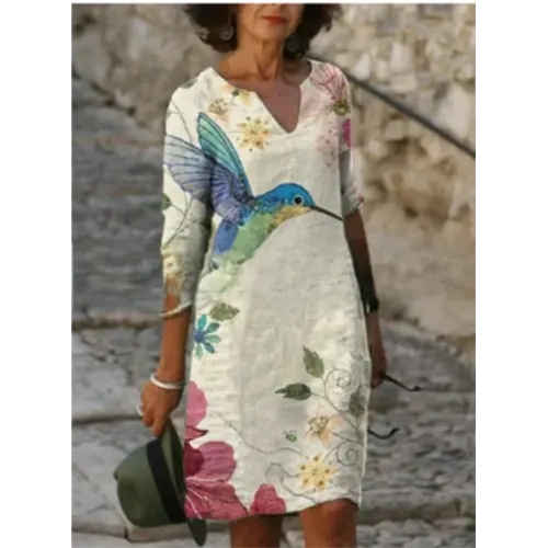 EP | Mini robe à motif floral et décolleté en V pour femme