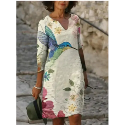 EP | Mini robe à motif floral et décolleté en V pour femme