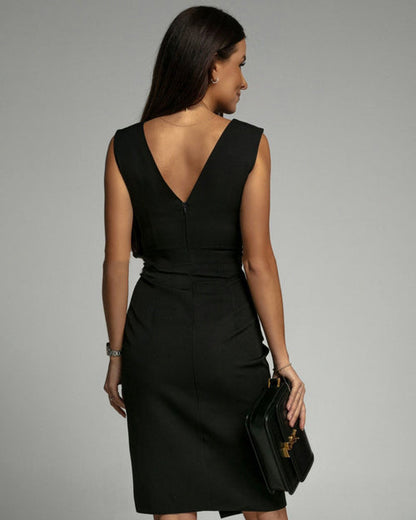 EP | Robe midi moulante avec décolleté en V pour un look élégant