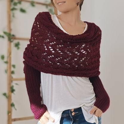 ND | Elégant pull-over cache-cœur en tricot avec détail ajouré