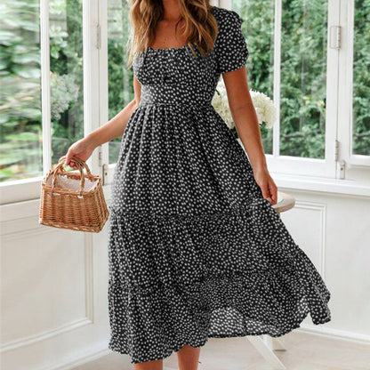EP | Robe longue à manches bouffantes et motif floral