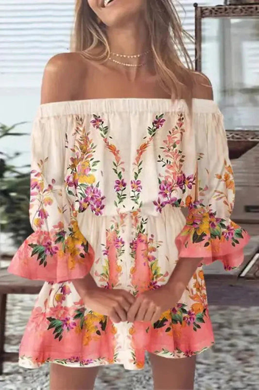 EP | It All Begins with Love Mini-robe imprimée à épaules nues