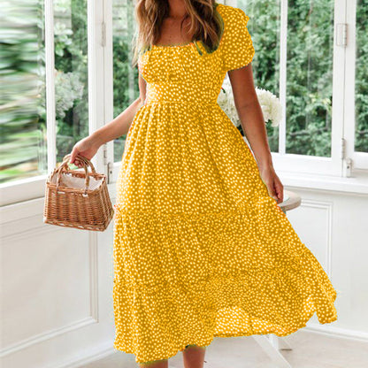 EP | Robe longue à manches bouffantes et motif floral