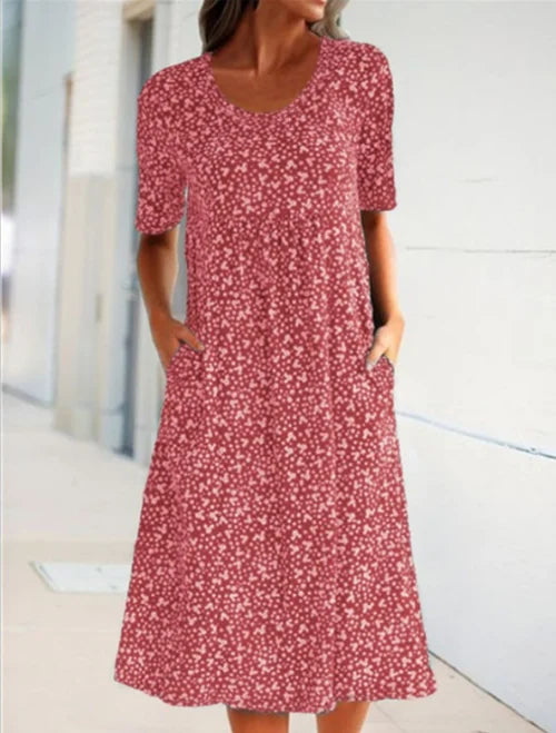 EP | robe à fleurs avec encolure dégagée pour femmes décontractées