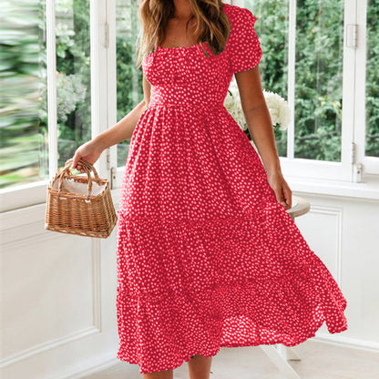 EP | Robe longue à manches bouffantes et motif floral
