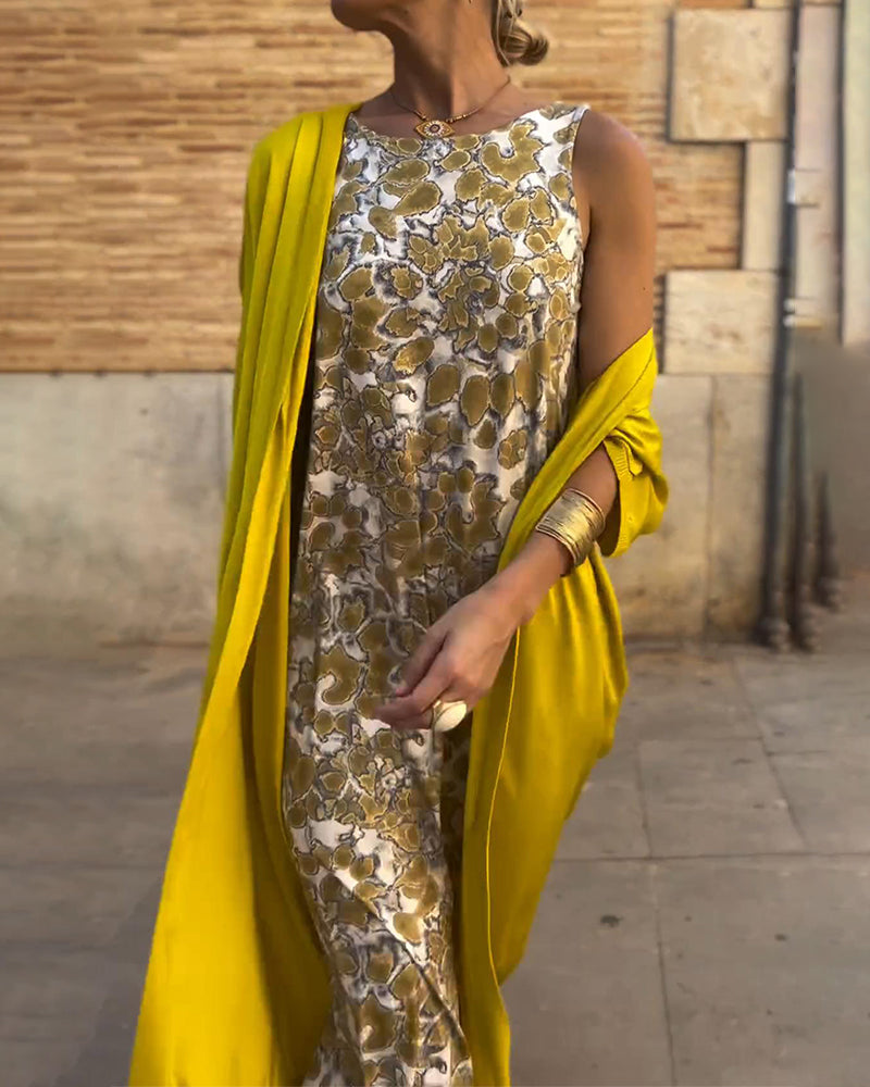 EP | Robe longue élégante avec cardigan assorti