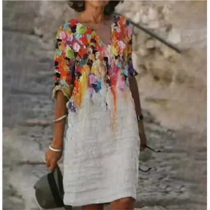 EP | Mini robe à motif floral et décolleté en V pour femme