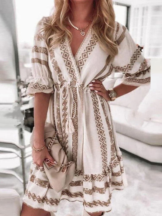 EP | Mini-robe décontractée avec motif en losange