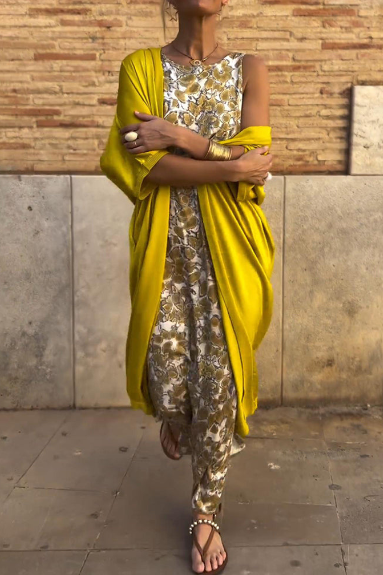 EP | Robe longue élégante avec cardigan assorti
