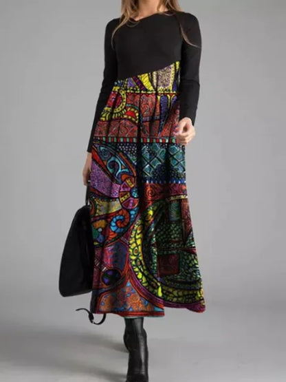 ND | Maxi-robe géométrique en patchwork