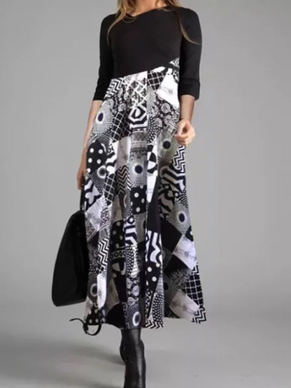 ND | Maxi-robe géométrique en patchwork