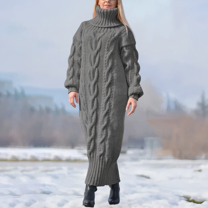 EP | robe longue maxi avec col haut et structure torsadée
