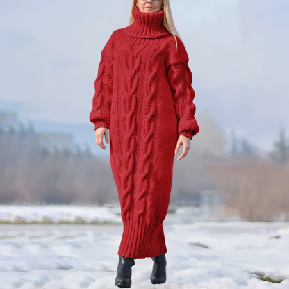 EP | robe longue maxi avec col haut et structure torsadée