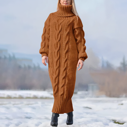 EP | robe longue maxi avec col haut et structure torsadée