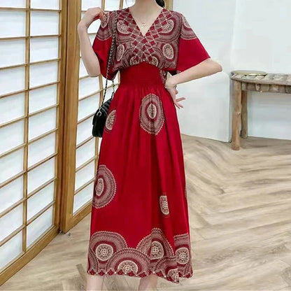 EP | Maxi-robe boho avec imprimé floral et manches kimono