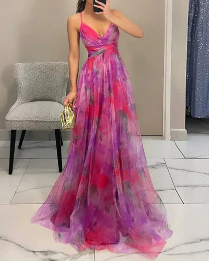 EP | Maxi-robe élégante pour femmes avec impression de fleurs