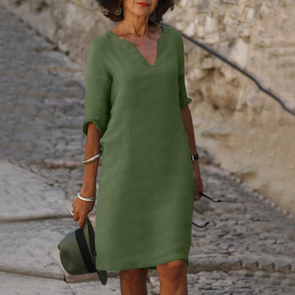 ND | Robe midi avec décolleté en V