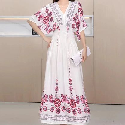 EP | Maxi-robe boho avec imprimé floral et manches kimono