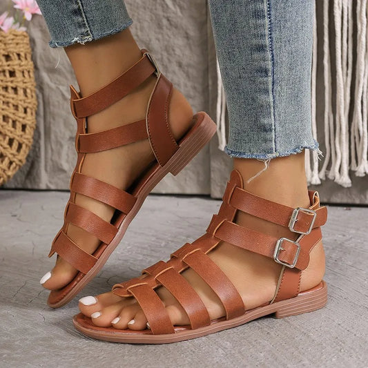 EP | | Sandales élégantes pour femmes Marron Blanc