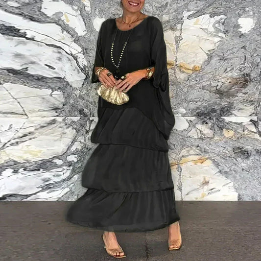 EP | Robe maxi fluide en superposition