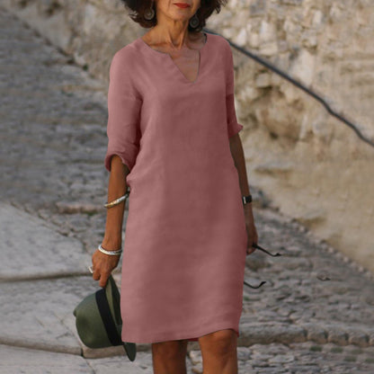 ND | Robe midi avec décolleté en V