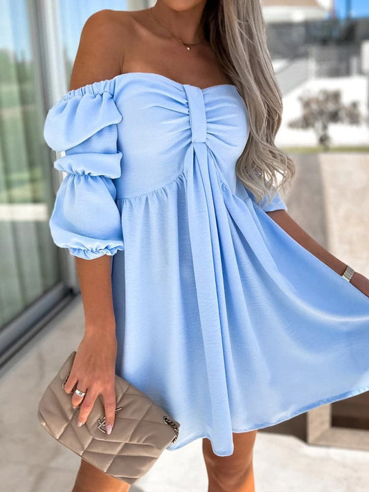 EP | Eté Femmes Sexy Mini-robe à encolure fendue