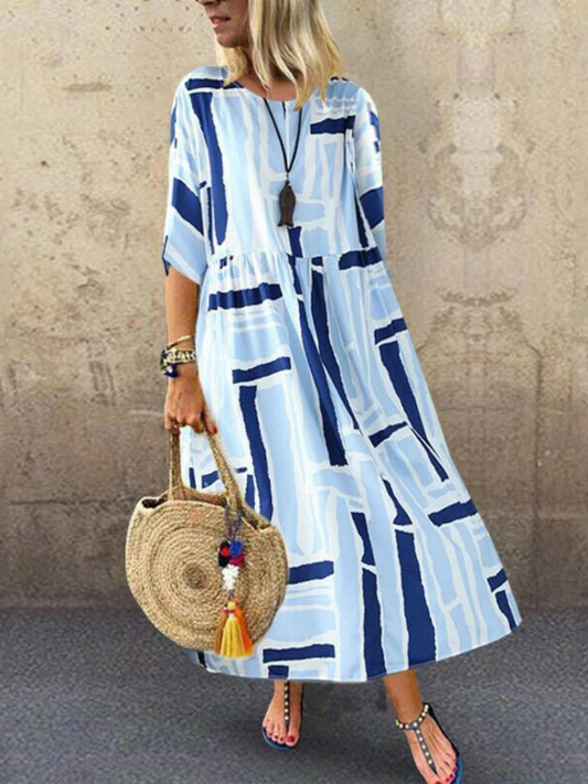 EP | Maxi-robe imprimée polyvalente à demi-manches
