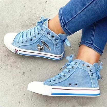 EP | Baskets en denim avec semelles blanches