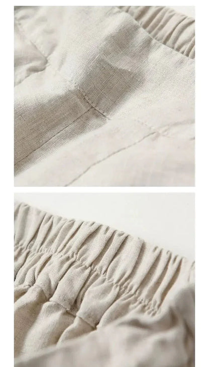 EP | Pantalon à jambe large en coton et lin