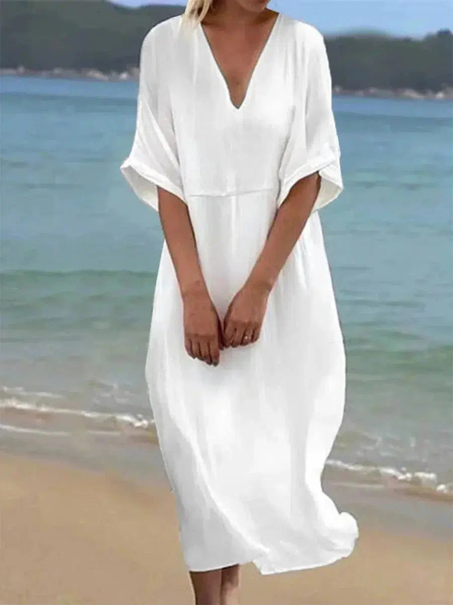 EP | Robe maxi unie à manches courtes Baggy