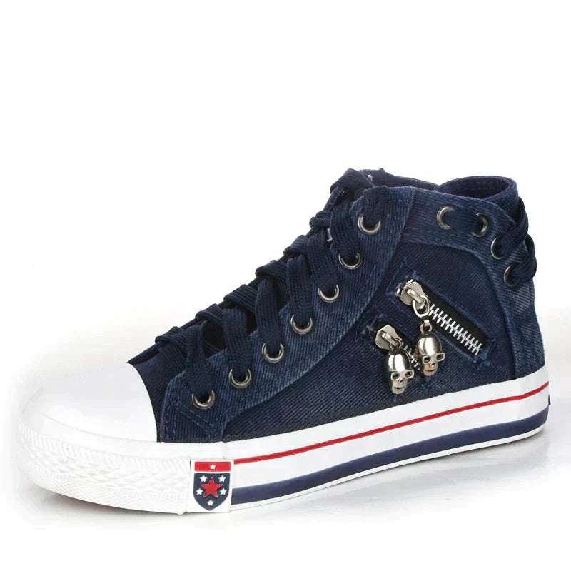 EP | Baskets en denim avec semelles blanches