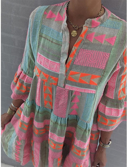 ND | Robe imprimée avec décolleté en V