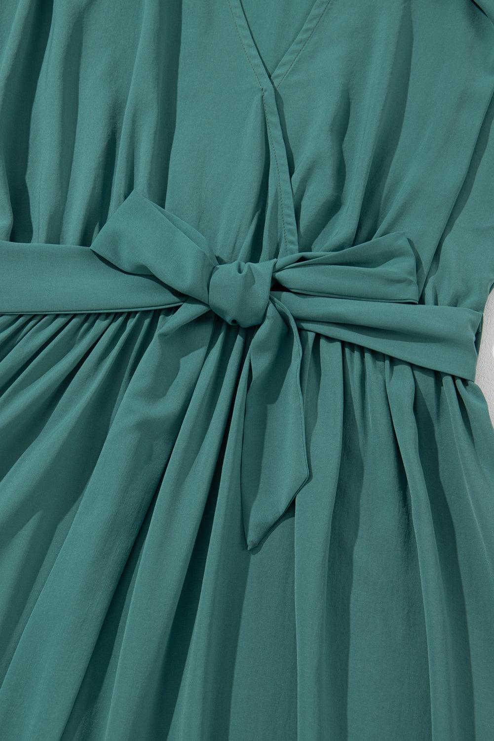 EP | Maxi-robe vert foncé à plis pour femmes