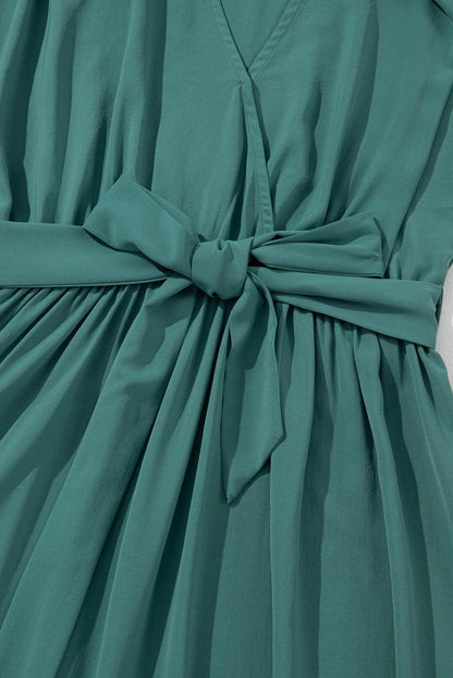EP | Maxi-robe vert foncé à plis pour femmes