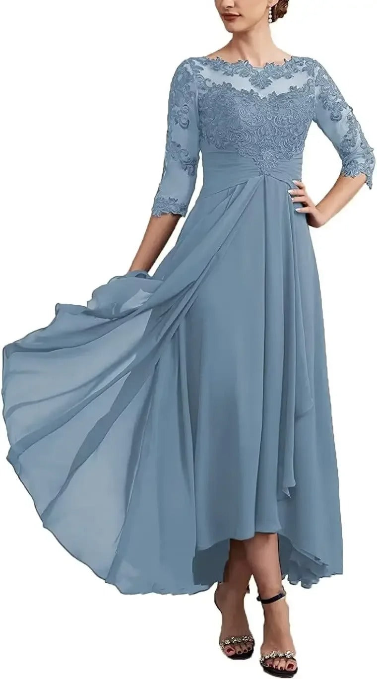 EP | robe maxi en mousseline de soie avec manches transparentes longueur midi