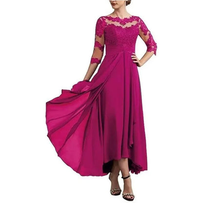 EP | robe maxi en mousseline de soie avec manches transparentes longueur midi