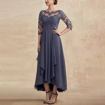 EP | robe maxi en mousseline de soie avec manches transparentes longueur midi