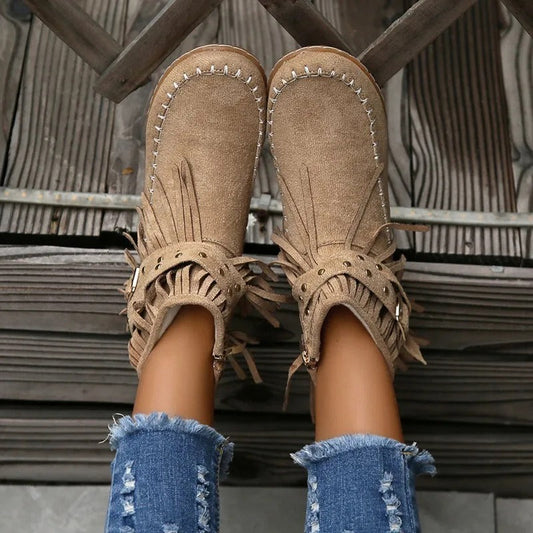 EP | Bottes mocassin à franges boho