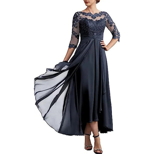 EP | robe maxi en mousseline de soie avec manches transparentes longueur midi