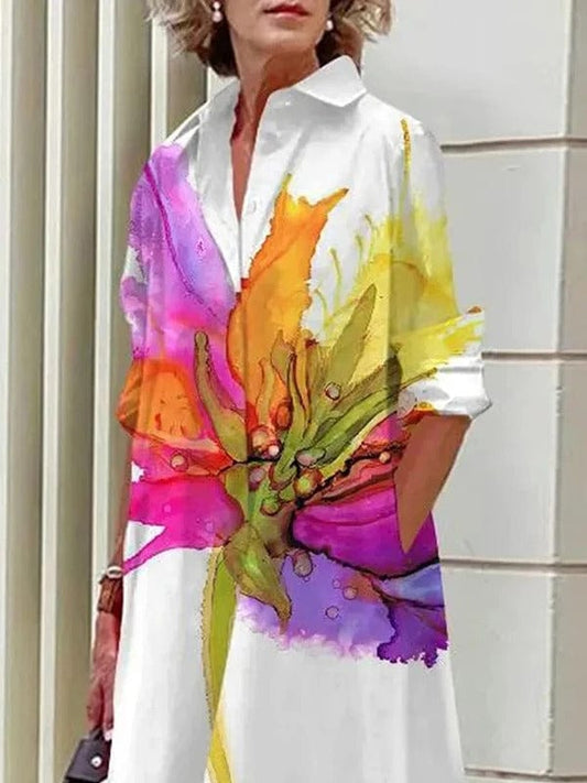 EP | Robe midi élégante avec imprimé fleuria