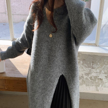 ND | Robe pull-over midi avec détail plissé