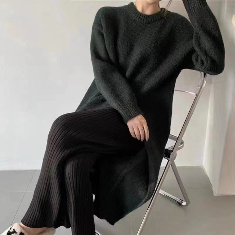ND | Robe pull-over midi avec détail plissé