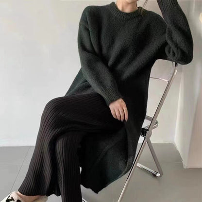 ND | Robe pull-over midi avec détail plissé