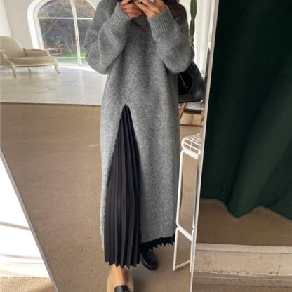 ND | Robe pull-over midi avec détail plissé