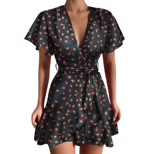 EP | Mini-robe vintage courte à manches papillon