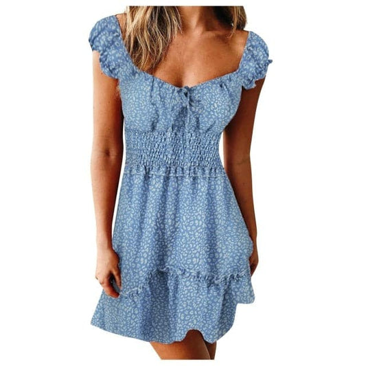 EP | Été Sexy Mini Robe Femme Blanc Nouvelle Robe Femme Été Floral Robe Femme Ancienne Vente Chaude Vintage