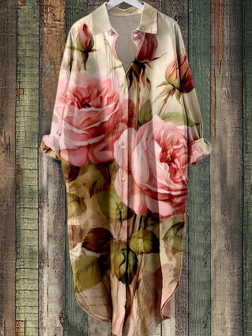 ND | Robe midi boutonnée avec imprimé floral