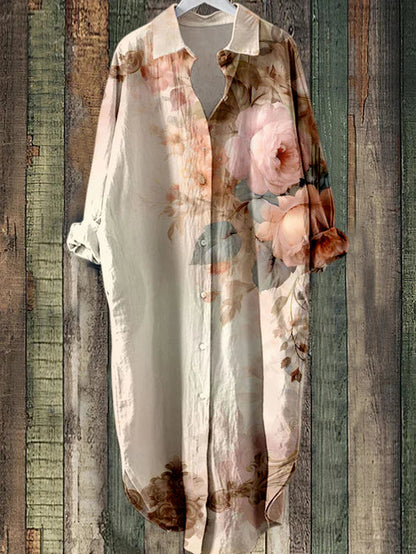ND | Robe midi boutonnée avec imprimé floral